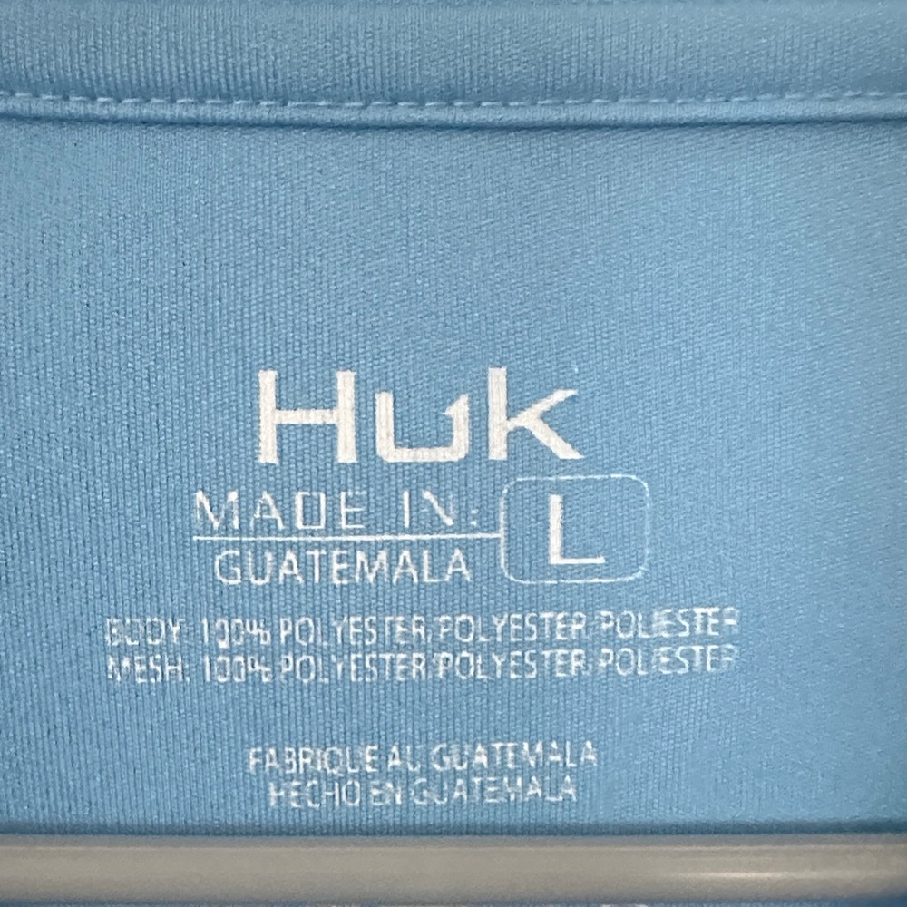 Huk Pursuit Pattern Sky Blue Performance fishing shirt - Picture 2 of 2